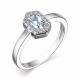 Серебряное кольцо АЛЬКОР 01-3305/00ТБ-00 с топазом и фианитом