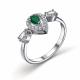Серебряное кольцо АЛЬКОР 01-3306/00АГ-00 с фианитом и агатом