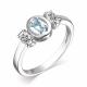 Серебряное кольцо АЛЬКОР 01-3307/00ТБ-00 с топазом и фианитом