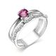 Серебряное кольцо АЛЬКОР 01-3377/0КДА-00 с фианитом и александритом