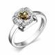 Серебряное кольцо АЛЬКОР 01-3380/00СТ-00 с фианитом и султанитом