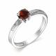 Серебряное кольцо АЛЬКОР 01-3467/БРГР-00 с бриллиантом и гранатом