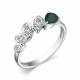 Серебряное кольцо АЛЬКОР 01-3471/00АГ-00 с фианитом и агатом