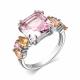 Серебряное кольцо АЛЬКОР 01-3476/00ЦТ-00 с фианитом и цитрином