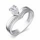 Серебряное кольцо АЛЬКОР 01-3483/00ГХ-00 с фианитом и горным хрусталём