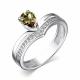 Серебряное кольцо АЛЬКОР 01-3483/00СТ-00 с фианитом и султанитом