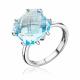 Серебряное кольцо Platina 01-3484-00-207-0200 с топазом и фианитом