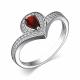 Серебряное кольцо АЛЬКОР 01-3484/00ГР-00 с фианитом и гранатом