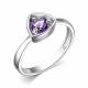 Серебряное кольцо АЛЬКОР 01-3513/00АМ-00 с аметистом