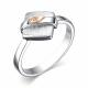 Серебряное кольцо АЛЬКОР с золотой накладкой и бриллиантом 01-3552/000Б-00