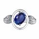 Серебряное кольцо АЛЬКОР 01-3633/0ГТС-00 с гидротермальным сапфиром