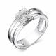 Серебряное кольцо АЛЬКОР 01-3635/00ГХ-00 с горным хрусталём