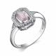 Серебряное кольцо АЛЬКОР 01-3669/00РК-00 с фианитом и кварцем