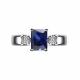 Серебряное кольцо АЛЬКОР 01-3810/БГТС-00 с бриллиантом и гидротермальным сапфиром