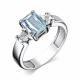 Серебряное кольцо АЛЬКОР 01-3810/БРТБ-00 с топазом и бриллиантом