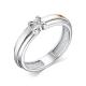 Серебряное кольцо АЛЬКОР с золотой накладкой и бриллиантом 01-3812/000Б-00