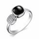 Серебряное кольцо АЛЬКОР 01-3817/00ОН-00 с фианитом и ониксом