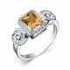 Серебряное кольцо АЛЬКОР 01-3857/00ЦТ-00 с фианитом и цитрином