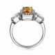Серебряное кольцо АЛЬКОР 01-3857/00ЦТ-00 с фианитом и цитрином