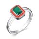 Серебряное кольцо АЛЬКОР 01-3896/00АГ-00 с агатом и эмалью