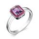 Серебряное кольцо АЛЬКОР 01-3896/00АМ-00 с аметистом и эмалью