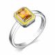 Серебряное кольцо АЛЬКОР 01-3896/00ЦТ-00 с цитрином и эмалью