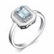Серебряное кольцо АЛЬКОР 01-3897/00ТБ-00 с топазом, фианитом и эмалью