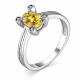 Серебряное кольцо АЛЬКОР 01-4003/00ЦТ-00 с фианитом и цитрином