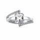 Серебряное кольцо АЛЬКОР 01-4059/00ГХ-00 с фианитом и горным хрусталём