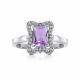 Серебряное кольцо АЛЬКОР 01-4060/00АМ-00 с фианитом и аметистом