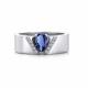 Серебряное кольцо АЛЬКОР 01-4061/0ГТС-00 с фианитом и гидротермальным сапфиром