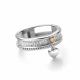 Серебряное кольцо АЛЬКОР с золотой накладкой и бриллиантом 01-4106/000Б-00