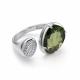 Серебряное кольцо АЛЬКОР 01-4166/0ЮСТ-00 с фианитом и ювелирным кристаллом