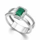 Серебряное кольцо АЛЬКОР 01-4219/00АГ-00 с фианитом и агатом