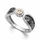Серебряное кольцо Алькор с золотой накладкой и бриллиантом 01-4241/000Б-17