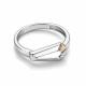 Серебряное кольцо АЛЬКОР с золотой накладкой и бриллиантом 01-4334/000Б-00