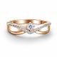 Кольцо из золочёного серебра АЛЬКОР 01-4352/00КЦ-60 с фианитом