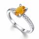 Серебряное кольцо АЛЬКОР 01-4357/00ЦТ-00 с фианитом и цитрином