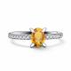 Серебряное кольцо АЛЬКОР 01-4357/00ЦТ-00 с фианитом и цитрином