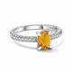 Серебряное кольцо АЛЬКОР 01-4357/00ЦТ-00 с фианитом и цитрином