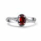 Серебряное кольцо АЛЬКОР 01-4359/00ГР-00 с фианитом и гранатом