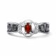 Серебряное кольцо АЛЬКОР 01-4362/00ГР-17 с фианитом и гранатом