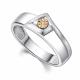 Серебряное кольцо АЛЬКОР с золотой накладкой и бриллиантом 01-4392/000Б-00