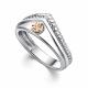 Серебряное кольцо АЛЬКОР 01-4395/000Б-00 с бриллиантом
