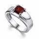 Серебряное кольцо АЛЬКОР 01-4419/00ГР-00 с фианитом и гранатом