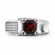 Серебряное кольцо АЛЬКОР 01-4419/00ГР-00 с фианитом и гранатом