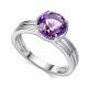 Серебряное кольцо АЛЬКОР 01-4426/00АМ-00 с аметистом