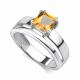Серебряное кольцо АЛЬКОР 01-4438/00ЦТ-00 с цитрином