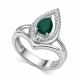 Серебряное кольцо АЛЬКОР 01-4442/00АГ-00 с фианитом и агатом