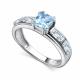 Серебряное кольцо АЛЬКОР 01-4464/00ТБ-00 с топазом и фианитом